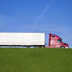 semi truck on the road in transportation