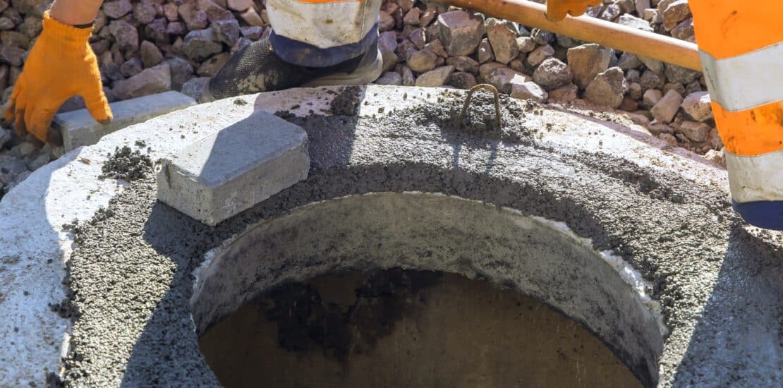 confined space entrance on concrete ground