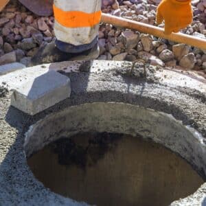 confined space entrance on concrete ground