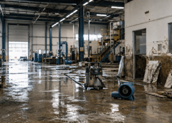 indsutrial facility flooded